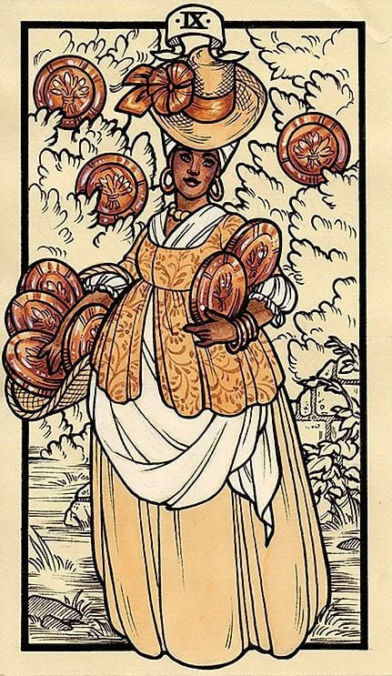 Nine of Pentacles — Fyodor Pavlov Tarot