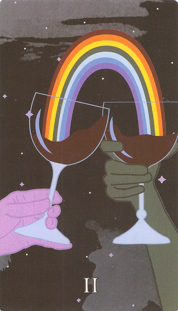 Dos de Copas — Cosmic Coven Tarot