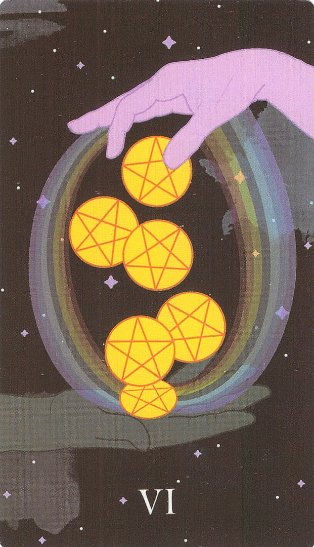 Six of Pentacles — The Cosmic Coven Tarot
