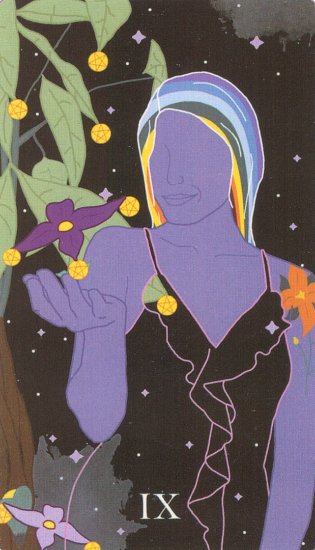 Nueve de Oros — Cosmic Coven Tarot