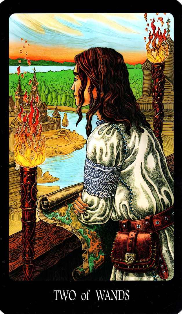 Two of Wands — The Slavic Legends Tarot
