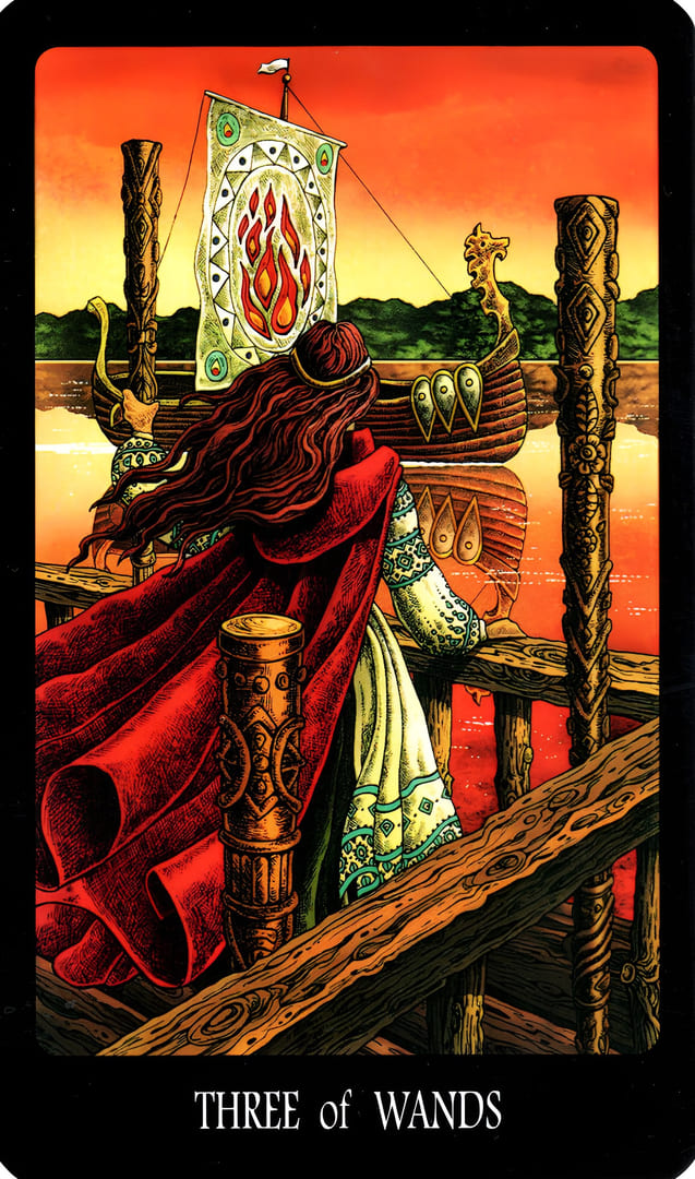 Three of Wands — The Slavic Legends Tarot