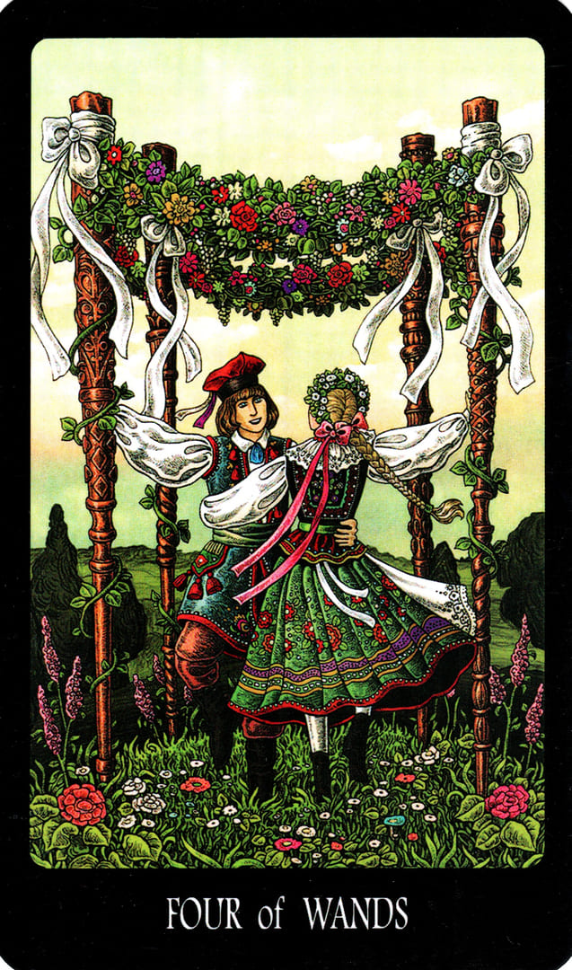 Four of Wands — The Slavic Legends Tarot