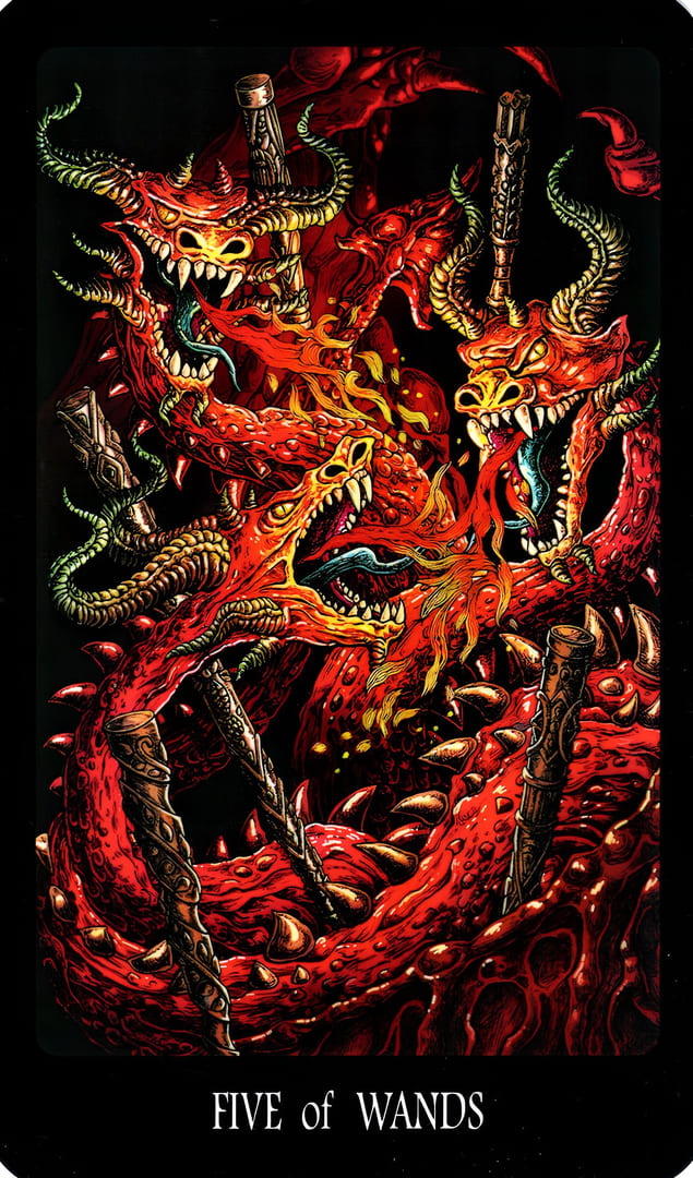 Five of Wands — The Slavic Legends Tarot