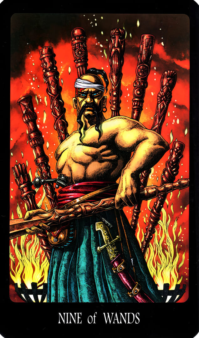 Nine of Wands — The Slavic Legends Tarot
