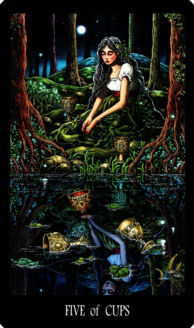 Five of Cups — The Slavic Legends Tarot