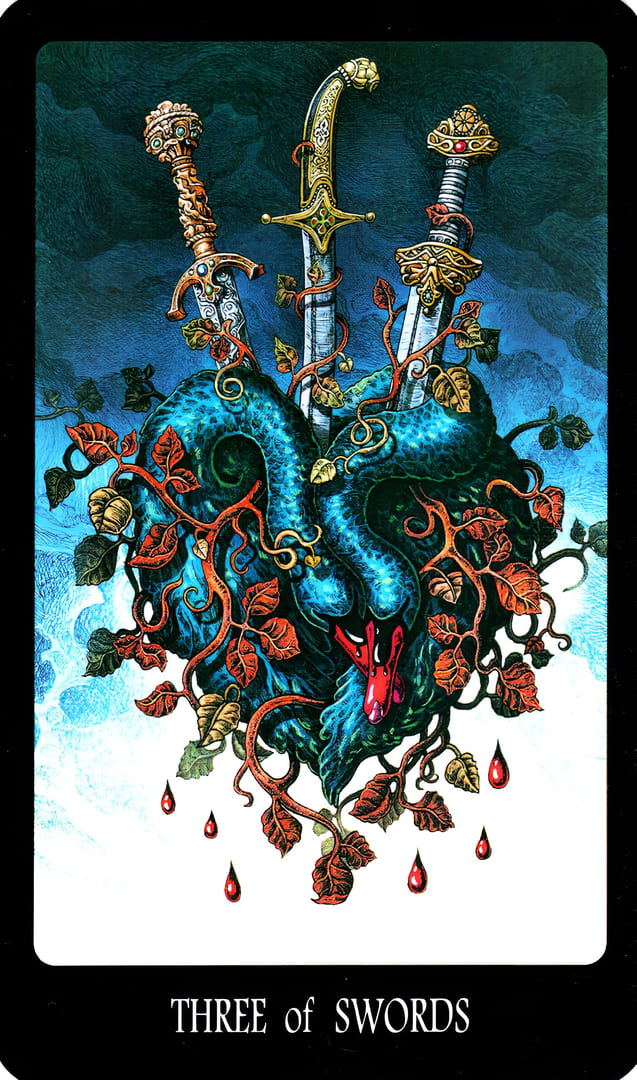 Three of Swords — The Slavic Legends Tarot