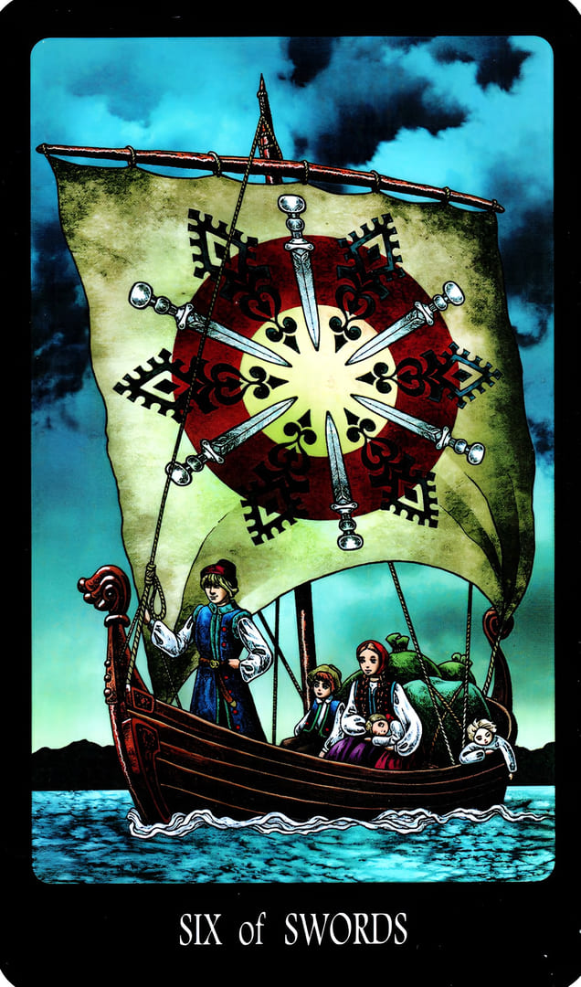 Six of Swords — The Slavic Legends Tarot