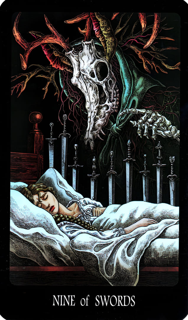 Nine of Swords — The Slavic Legends Tarot