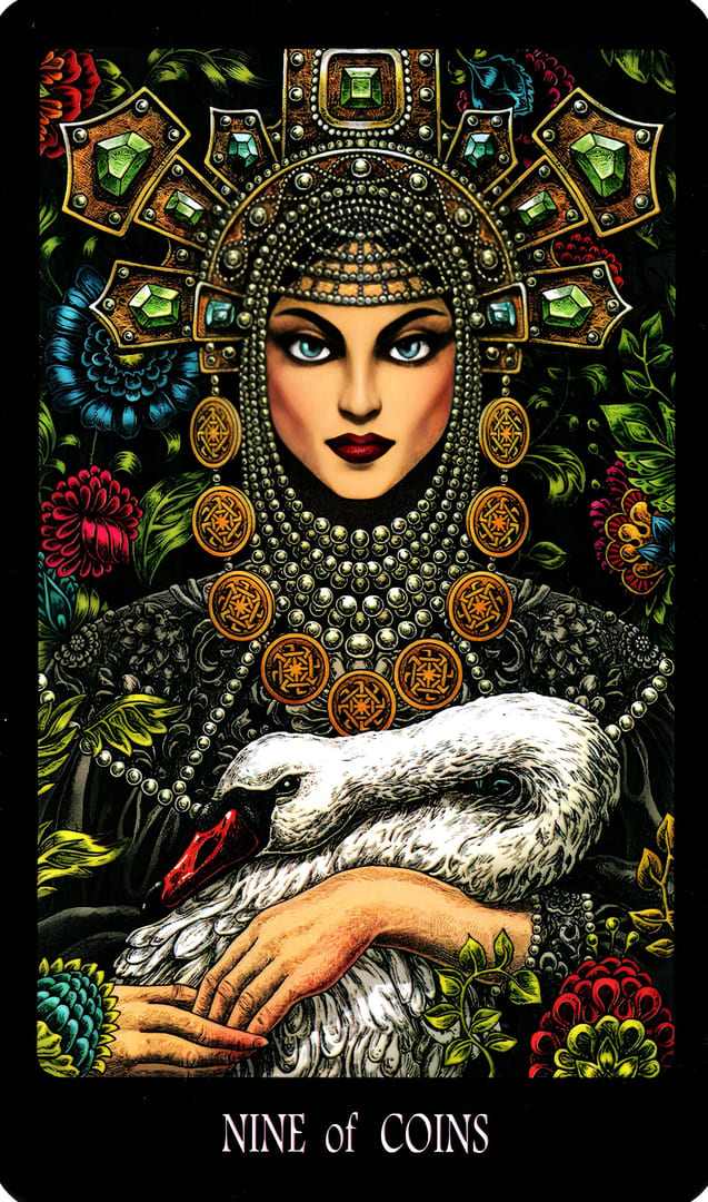Nine of Pentacles — The Slavic Legends Tarot