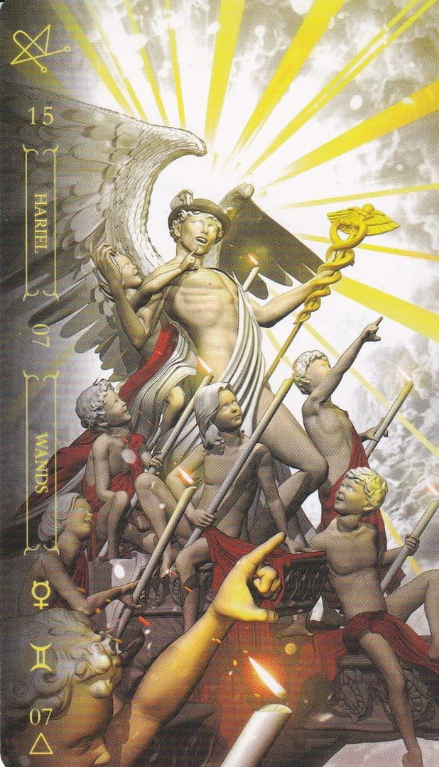 Siete de Bastos — Notoria Tarot