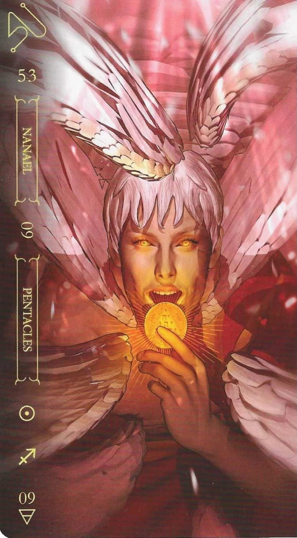 Nueve de Oros — Notoria Tarot