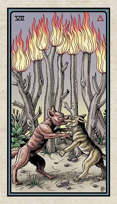 Siete de Bastos — Alchemical Tarot