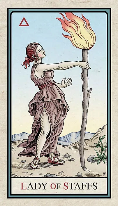 Sota de Bastos — Alchemical Tarot
