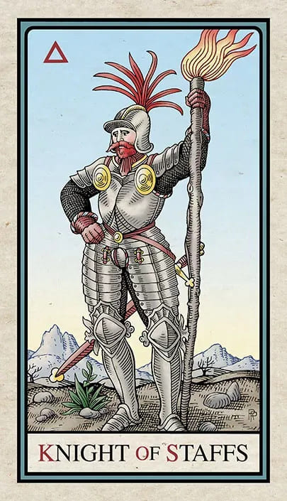 Caballo de Bastos — Alchemical Tarot