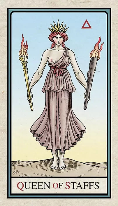 Reina de Bastos — Alchemical Tarot