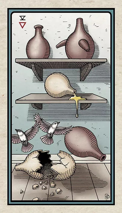 Cinco de Copas — Alchemical Tarot
