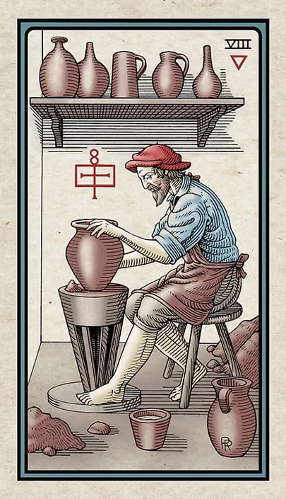 Ocho de Copas — Alchemical Tarot