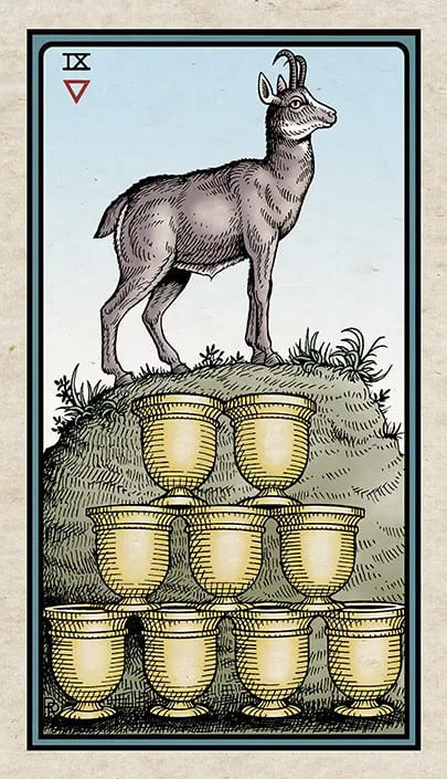 Nueve de Copas — Alchemical Tarot