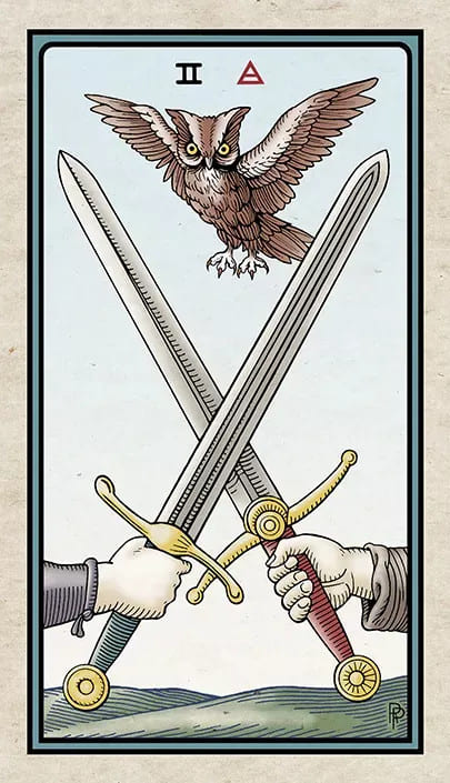 Dos de Espadas — Alchemical Tarot