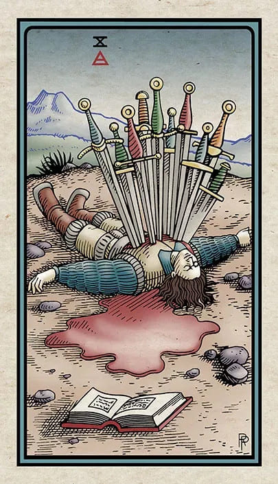 Diez de Espadas — Alchemical Tarot