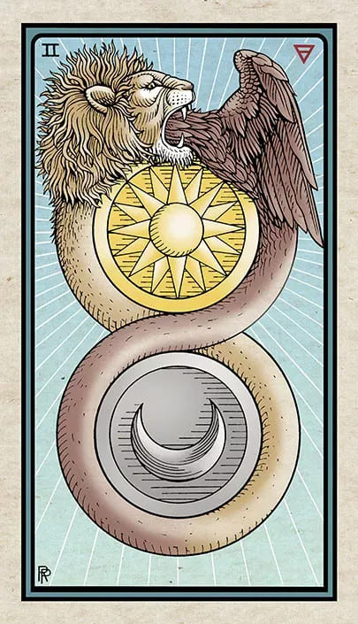Dos de Oros — Alchemical Tarot