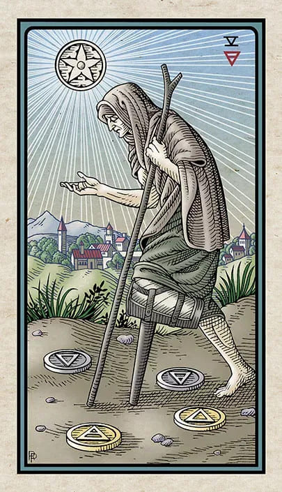 Cinco de Oros — Alchemical Tarot