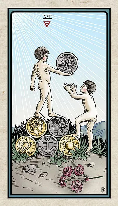 Seis de Oros — Alchemical Tarot