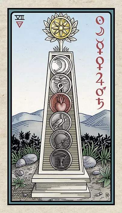 Siete de Oros — Alchemical Tarot