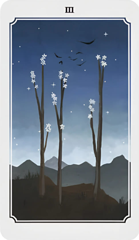 Tres de Bastos — Anima Mundi Tarot