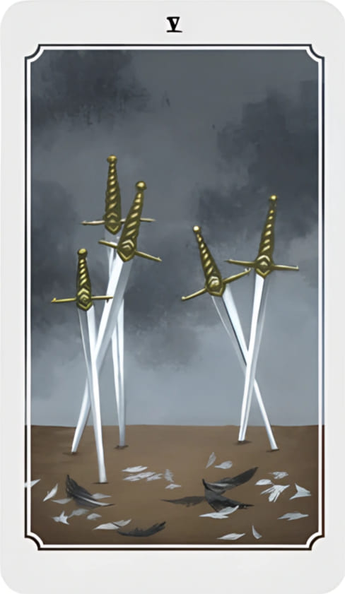 Cinco de Espadas — Anima Mundi Tarot