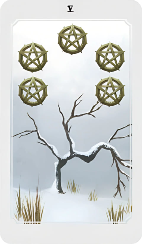 Cinco de Oros — Anima Mundi Tarot