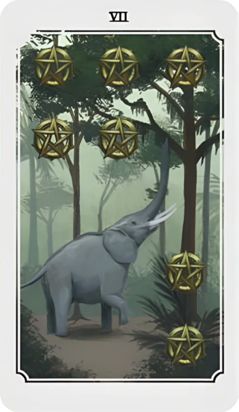 Siete de Oros — Anima Mundi Tarot