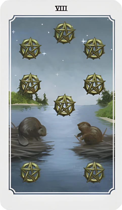 Ocho de Oros — Anima Mundi Tarot