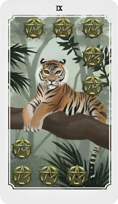 Nueve de Oros — Anima Mundi Tarot