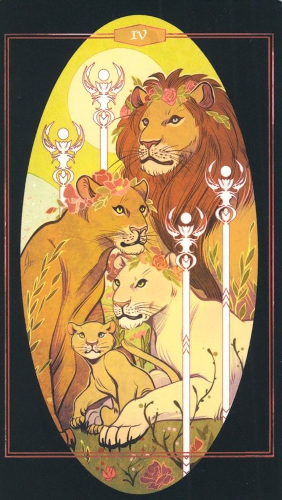 Four of Wands — The Children of Litha Tarot