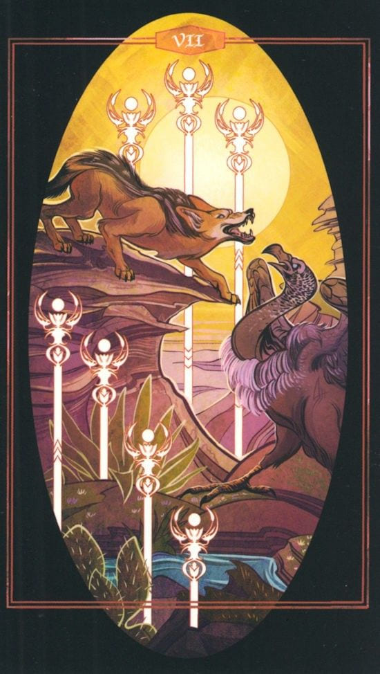 Seven of Wands — The Children of Litha Tarot