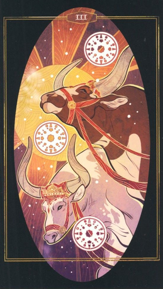 Three of Pentacles — The Children of Litha Tarot