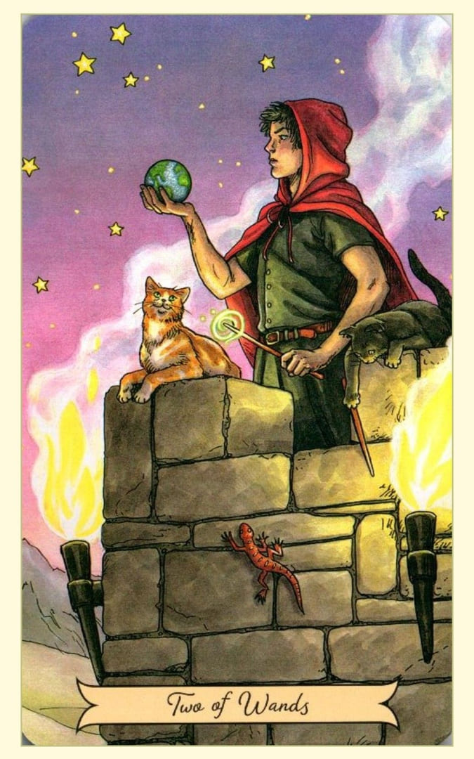 Dos de Bastos — Everyday Witch Tarot