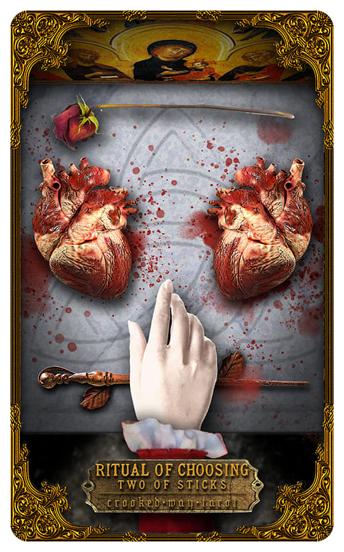 Two of Wands — Crooked Way Gothic Tarot