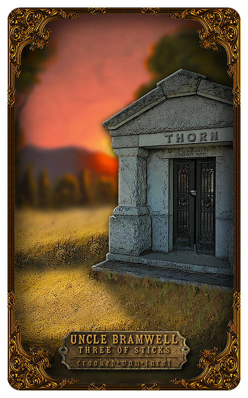 Three of Wands — Crooked Way Gothic Tarot