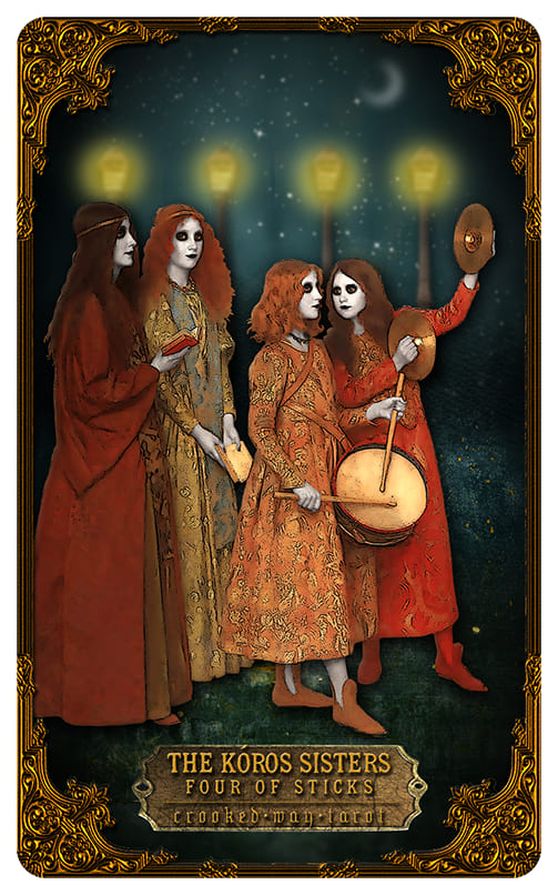 Four of Wands — Crooked Way Gothic Tarot