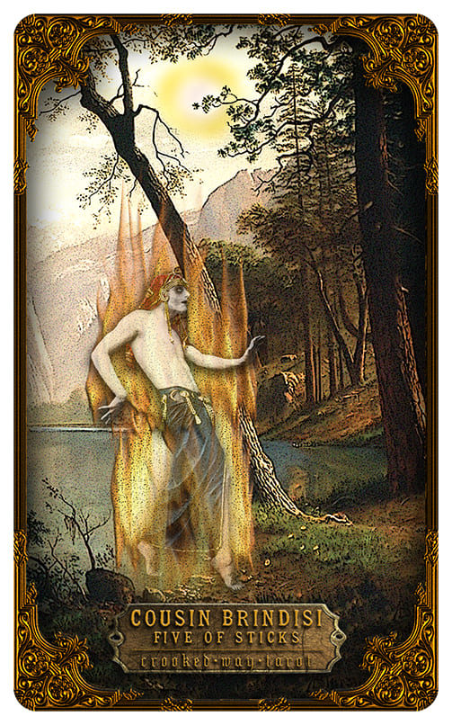 Five of Wands — Crooked Way Gothic Tarot