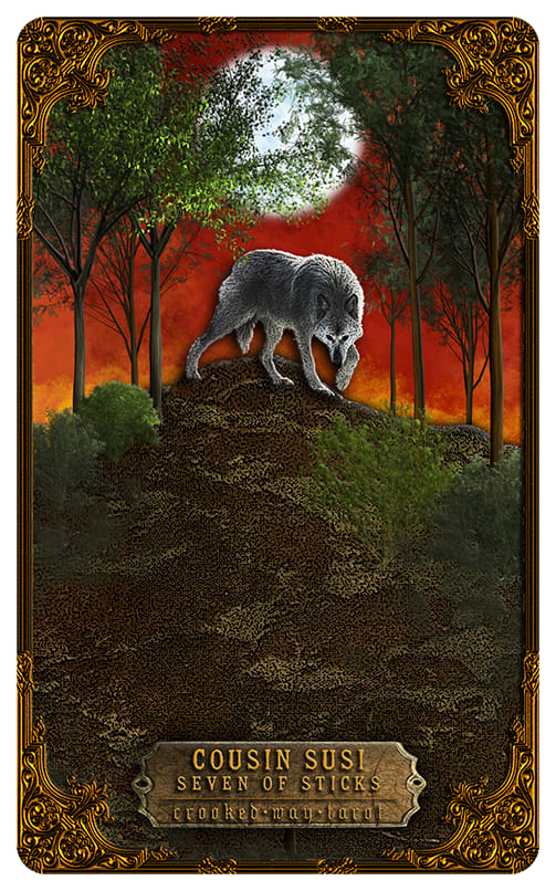 Seven of Wands — Crooked Way Gothic Tarot