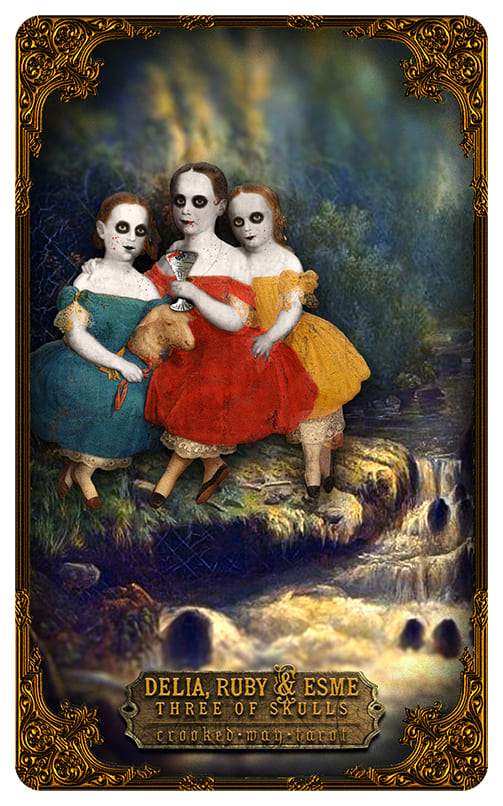 Three of Cups — Crooked Way Gothic Tarot