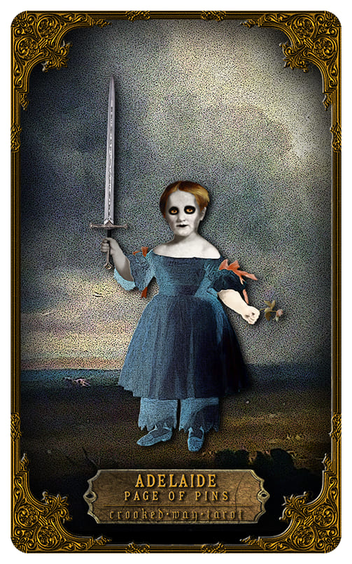 Page of Swords — Crooked Way Gothic Tarot