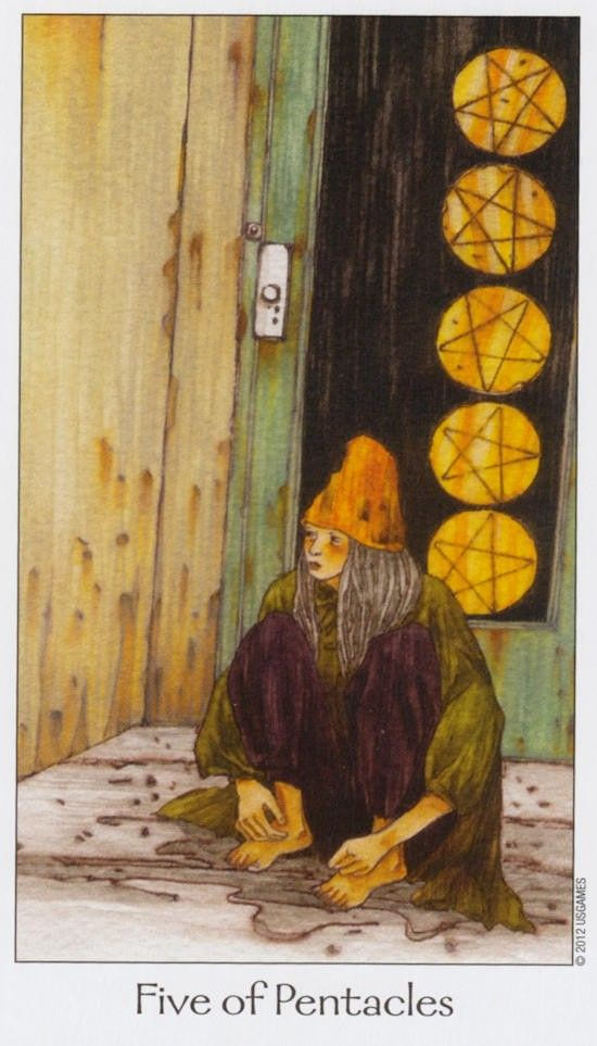 Five of Pentacles — Dreaming Way Tarot