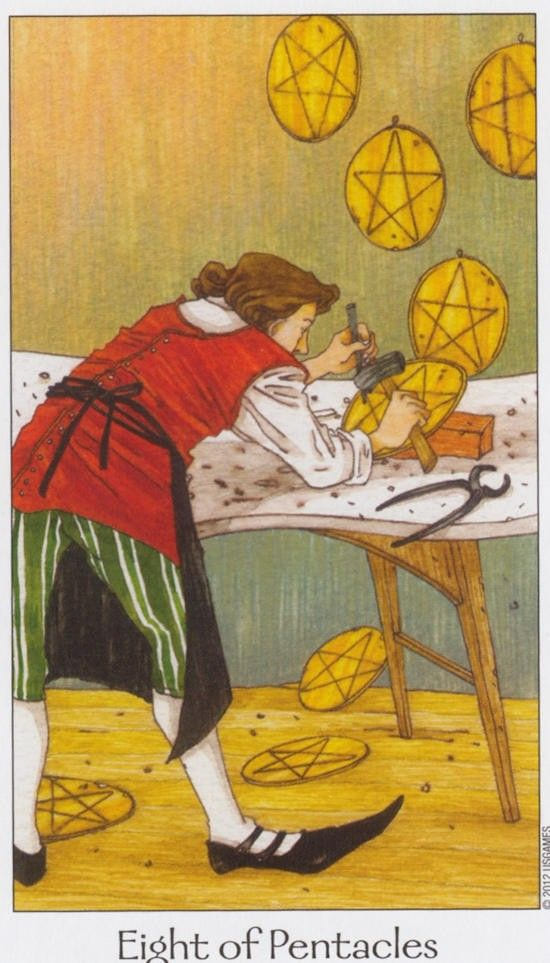 Ocho de Oros — Dreaming Way Tarot