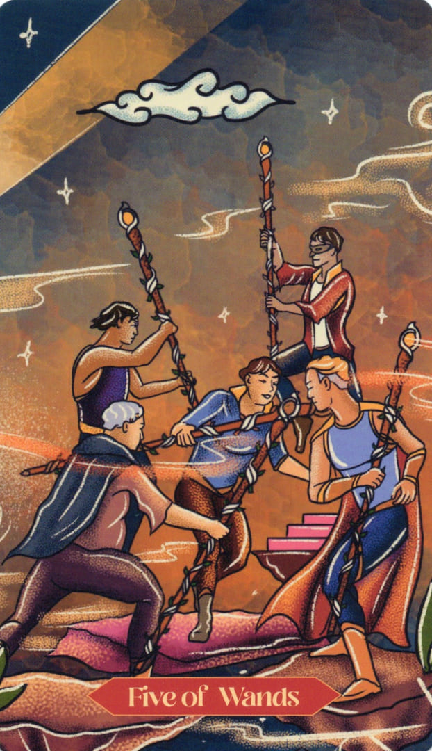 Five of Wands — Dreamscapes Tarot
