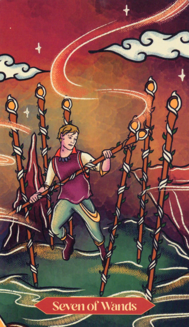 Seven of Wands — Dreamscapes Tarot